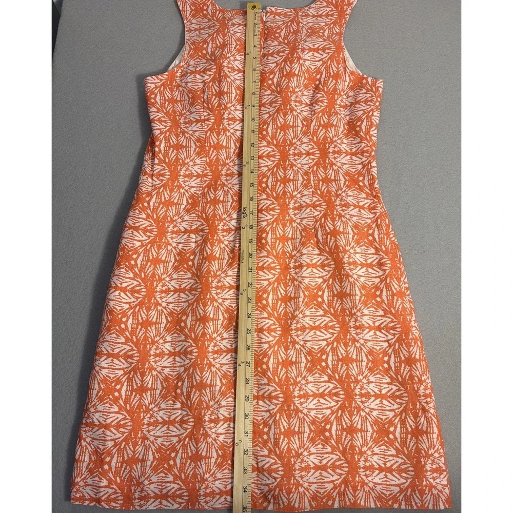 Tropical Print  sleeveless linen cotton dress Women's Size 8 Coastal Resort